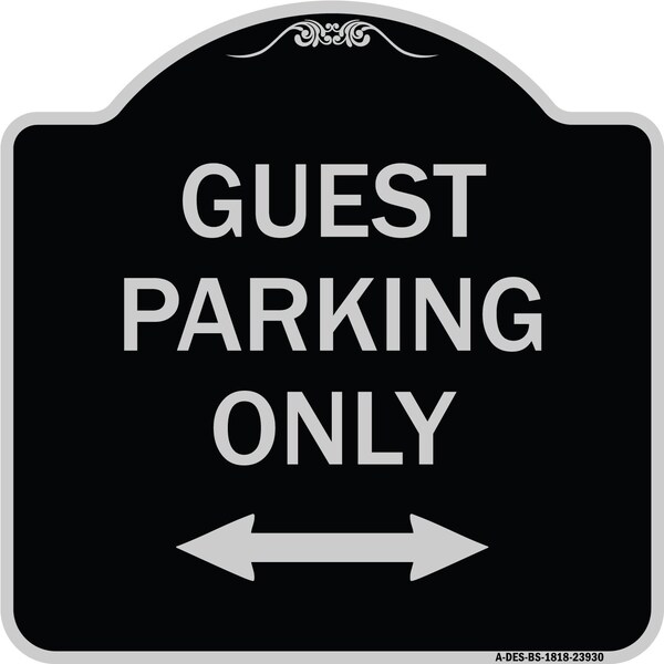Signmission Guest Parking W/ Bidirectional Arrow Heavy-Gauge Aluminum Sign, 18" x 18", BS-1818-23930 A-DES-BS-1818-23930 - main